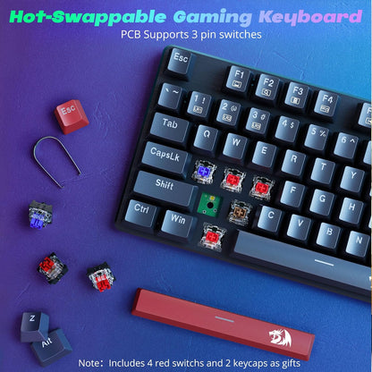 S107 Gaming Keyboard and Mouse Combo Wired Mechanical Feel RGB LED Backlit Keyboard 3200 DPI Gaming Mouse for Windows PC (Black)