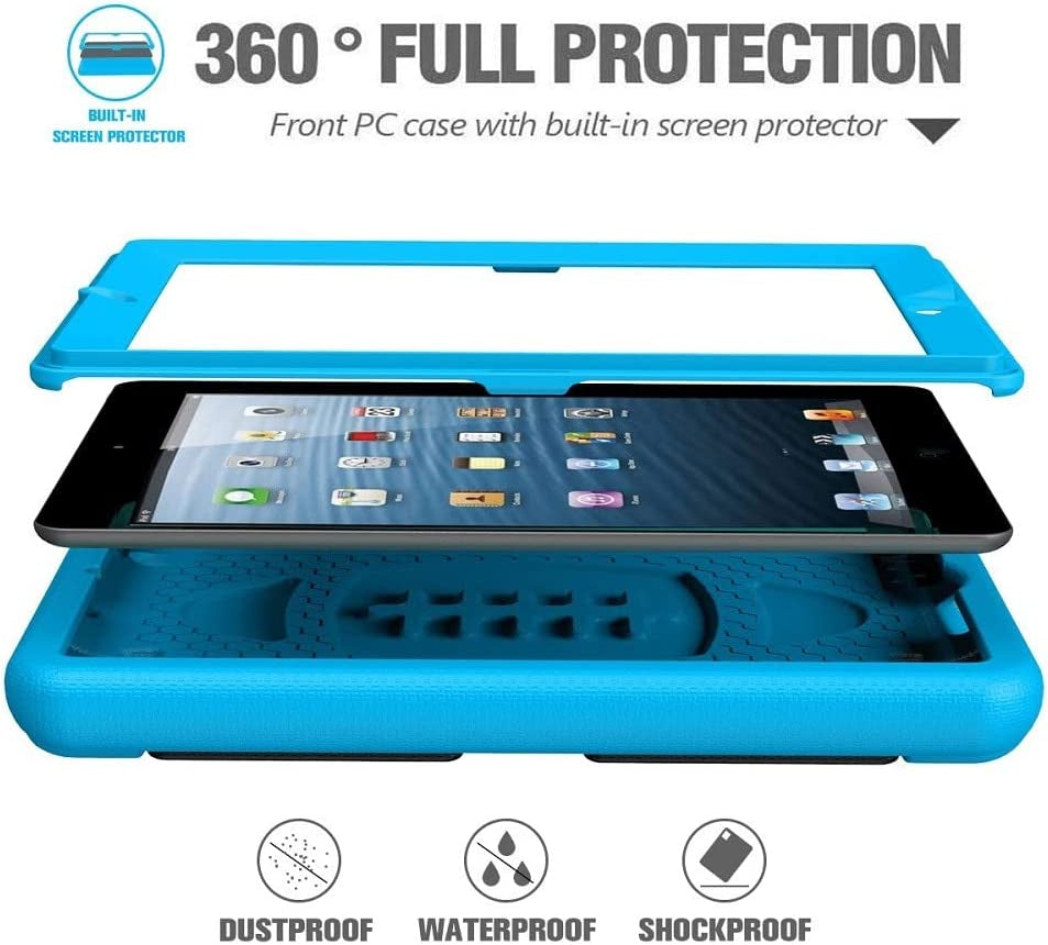 Kids Case Built-In Screen Protector for Ipad 2 3 4 （Old Model）- Shockproof Handle Stand Kids Friendly Compatible with Ipad 2Nd 3Rd 4Th Generation (Red)