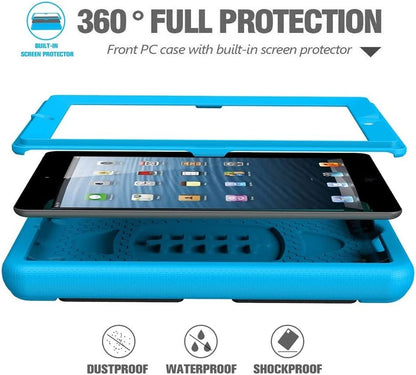 Kids Case Built-In Screen Protector for Ipad 2 3 4 （Old Model）- Shockproof Handle Stand Kids Friendly Compatible with Ipad 2Nd 3Rd 4Th Generation (Red)